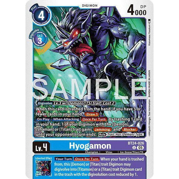 Digimon Time Stranger Uncommon Hyogamon BT24-026