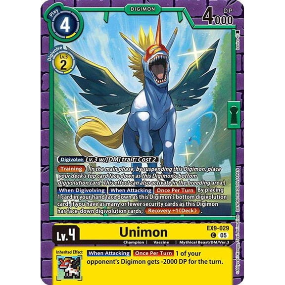 Digimon Versus Monsters Common Unimon EX9-029