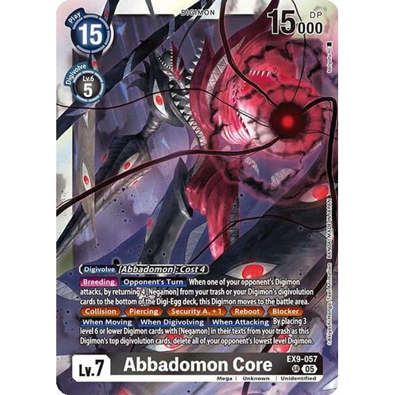 Digimon Versus Monsters Super Rare Abbadomon Core EX9-057