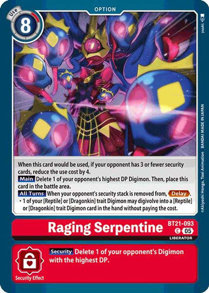Digimon World Convergence Common Raging Serpentine BT21-093 - Walmart.com