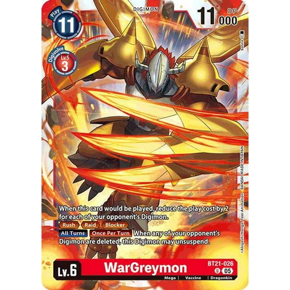 Digimon World Convergence Uncommon WarGreymon BT21-026