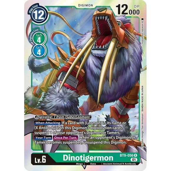 Digimon X-Record Rare Dinotigermon BT9-056