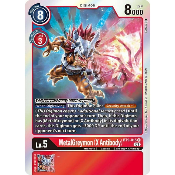 Digimon X Record Rare MetalGreymon BT9-015 (X Antibody)