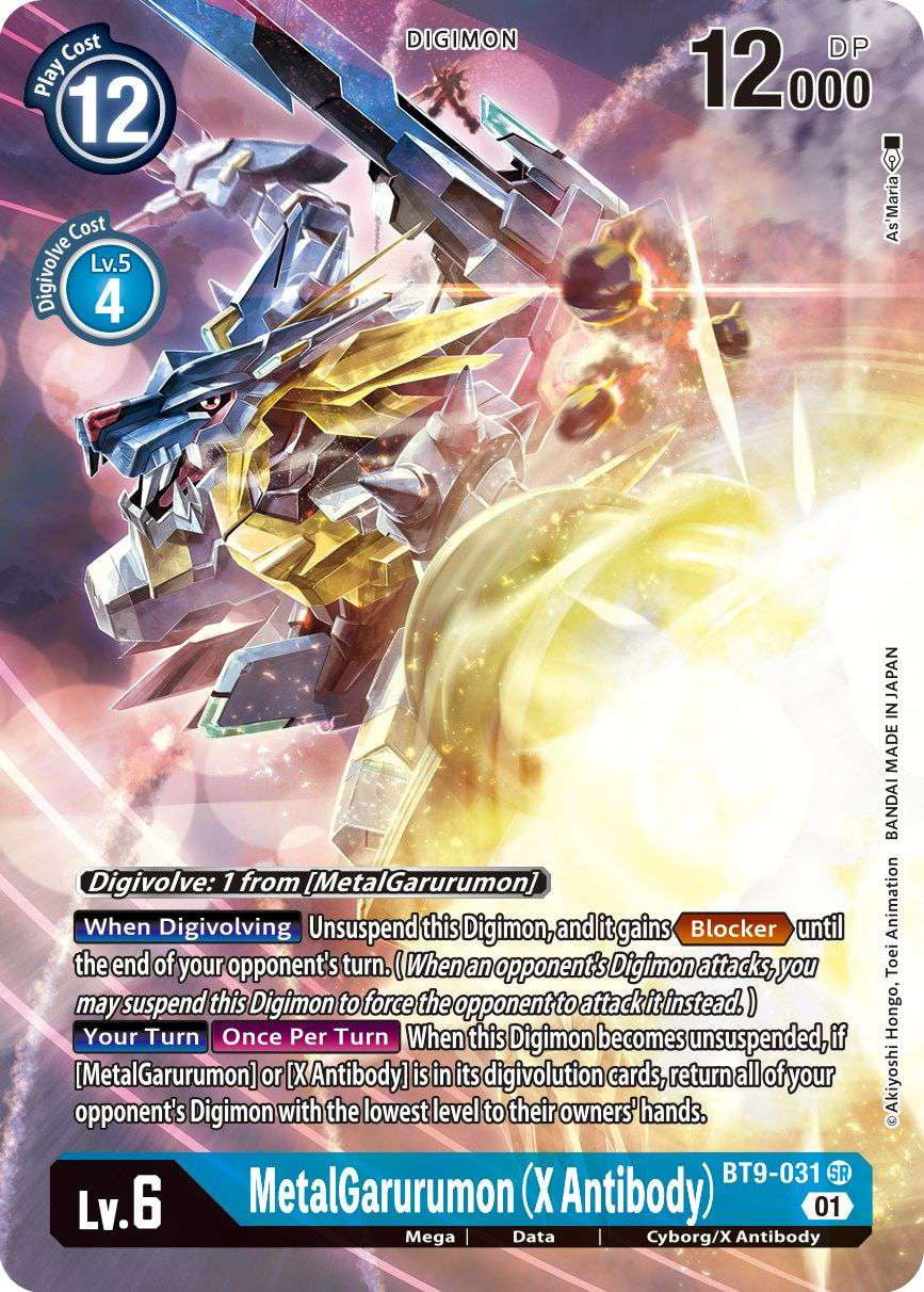 Digimon X Record Super Rare MetalGarurumon (X Antibody) BT9