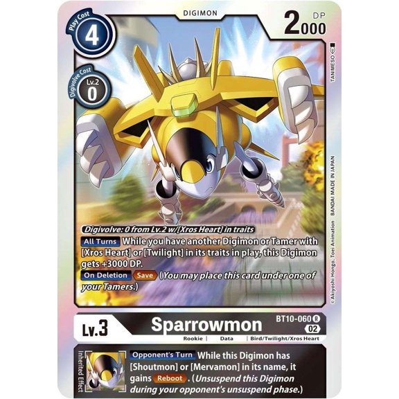 Digimon Xros Encounter Rare Sparrowmon BT10-060