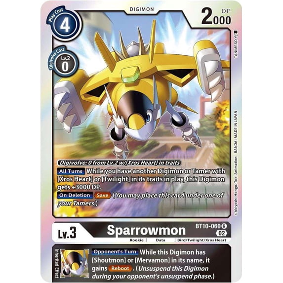 Digimon Xros Encounter Rare Sparrowmon BT10-060