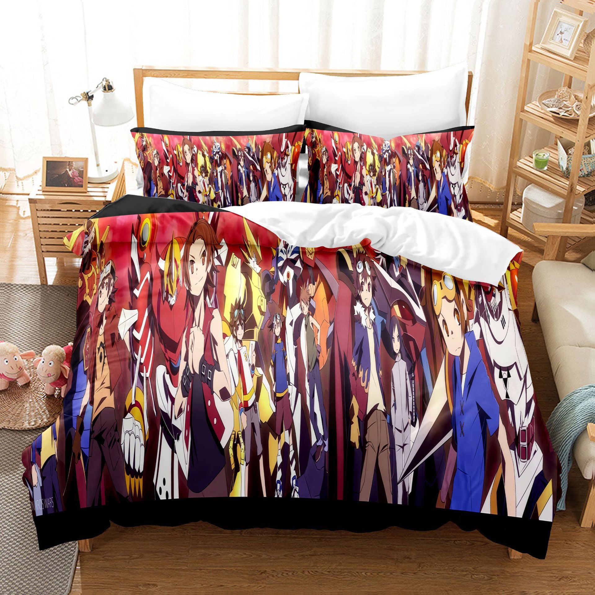 Digimon theme Cartoon Anime Bedding Set Anime 3-Piece Bedding Set 3D ...