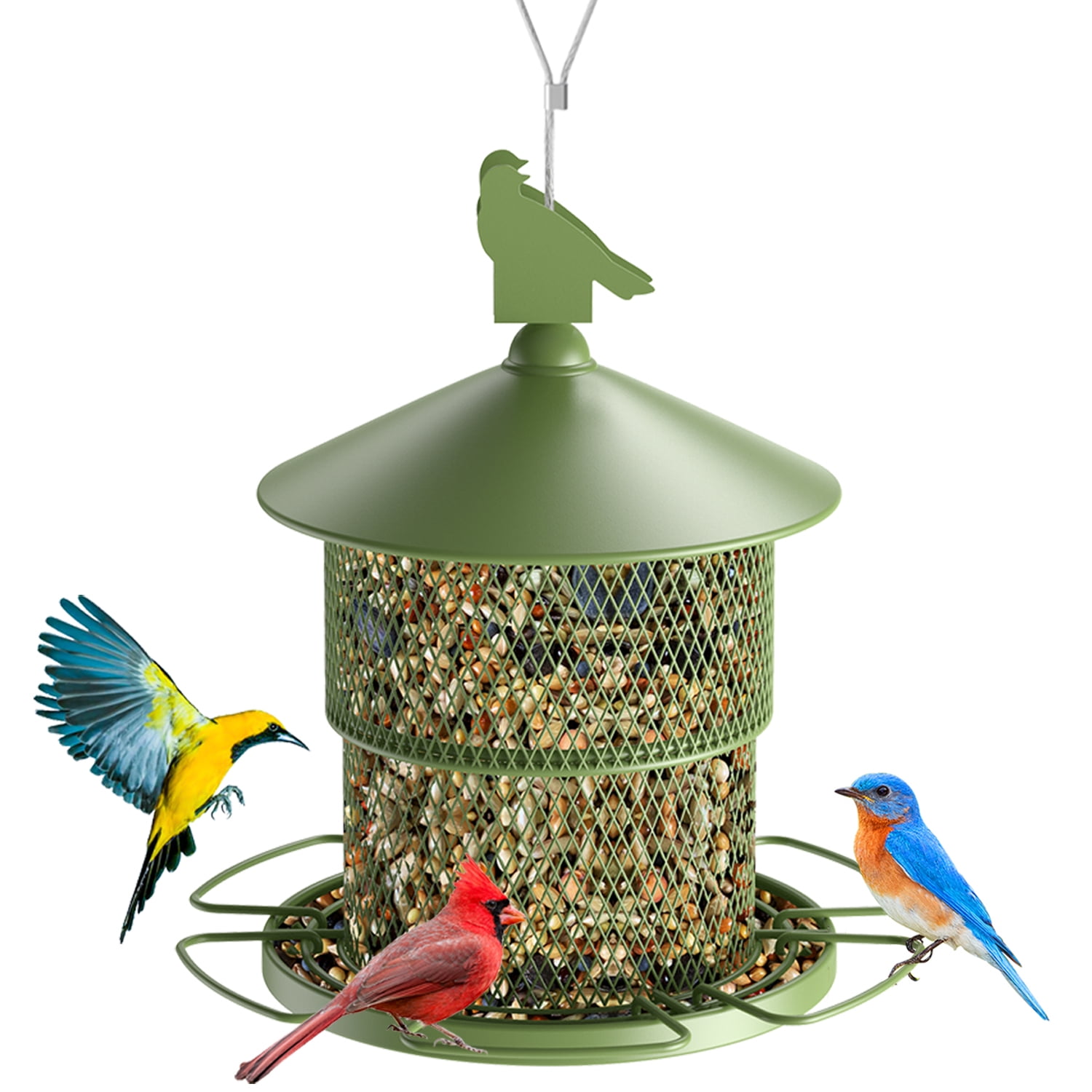 Digipettor Metal Wild Birds Feeder for Outdoor, Retractable Hanging