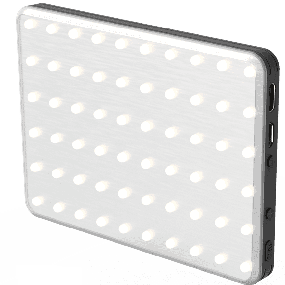 Digipower GoViral - The influencer - Compact 60 LED Video Light (4W), 10-Level Brightness, 3 Color Temperature Modes (3100K-5500K), Includes Phone & Camera Adapter, Clip-On Mount & USB Cable