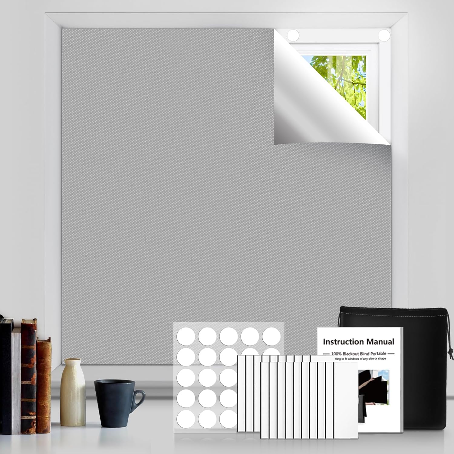 Digiroot Portable Blackout Blind, Blackout Material 300x145cm Cut to