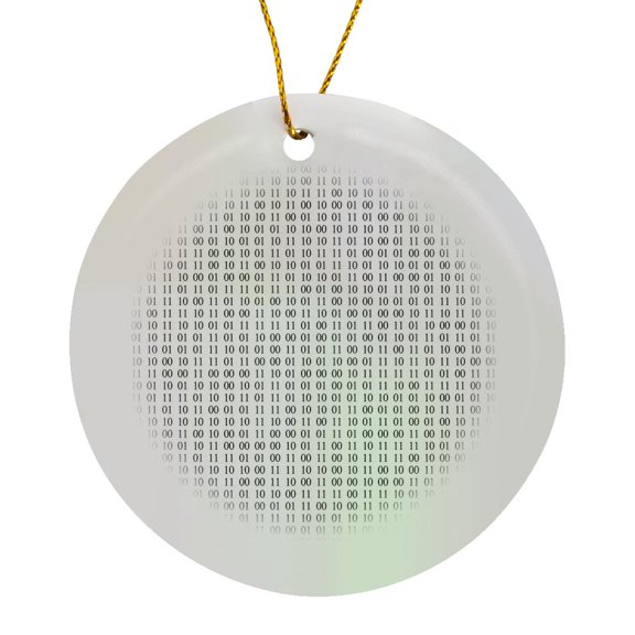 3drose, Digit One and Zero on White. Binary Pattern. Mathematics, Electronics, Circle Porcelain Ornament