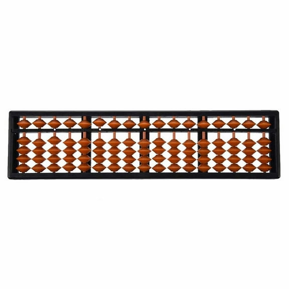 Digit Standard Abacus, 17-Column Soroban Calculator, Math Calculating Abacus with Reset Button for Accountants, Lightweight Abacuses for Early Math Training, 10.2 x 2.6 Inch,Brown