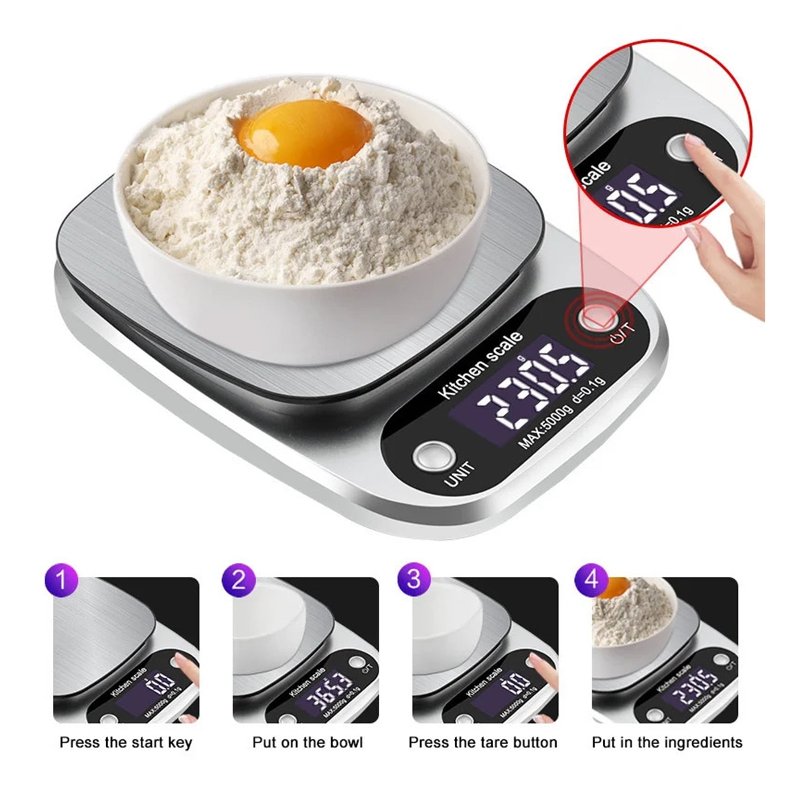 Digital 0.01g/1g Stainless Steel Kitchen Scales Cake Electronic Scale Measuring Weight Housewares Balance Precision Tool Kichen