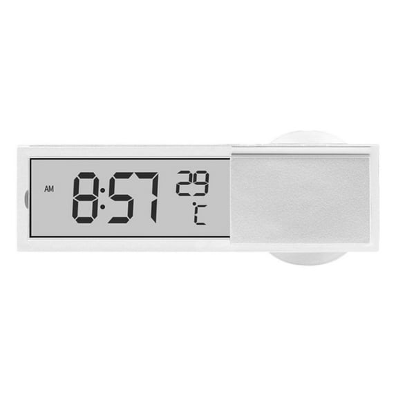 Digital 2 in 1 LCD Display Sucker Type Clock Temperature Thermometer I7N2