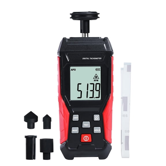 Digital 2-in-1 Tachometer Noncontact Laser Photo Sensor 3~99999RPM and Contact 3~19999RPM Meter RPM Gauge Tester Professional MAX/MIN/Hold Data, Handheld Car Engine Tool