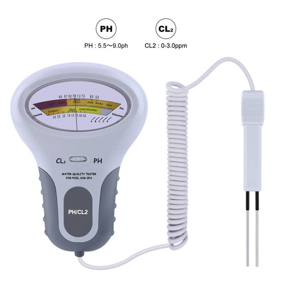 Digital 2 in 1 Water Quality Tester for Swimming Pool and Spa - White