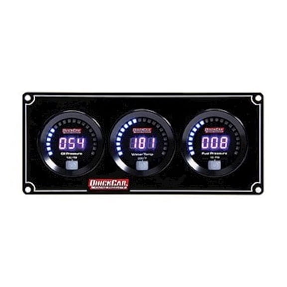 Quickcar Racing Products Digital 3-Gauge Panel OP/WT/FP