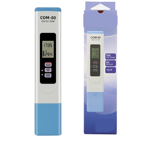 Digital 3 In 1 Water Quality Tester Portable TDS EC Temp Meter COM-80 Hydrotester Water Test Pen For Aquaclture Laboratory ,Multifunctional