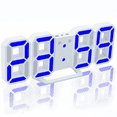thumbnail image 1 of Digital 3D LED Big Wall Desk Alarm Clock Snooze 12/24 Hours Auto Brightness USB, 1 of 8