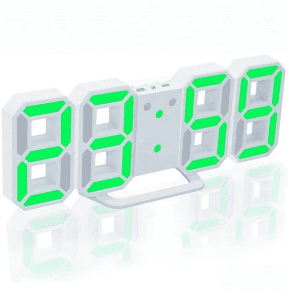 Digital 3D LED Big Wall Desk Alarm Clock Snooze 12/24 Hours Auto Brightness USB