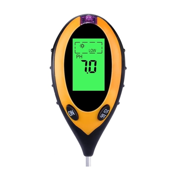 Digital 4 In 1 Soil PH Meter Moisture Monitor Temperature Sunlight Tester for Gardening Plants Farming with Blacklight