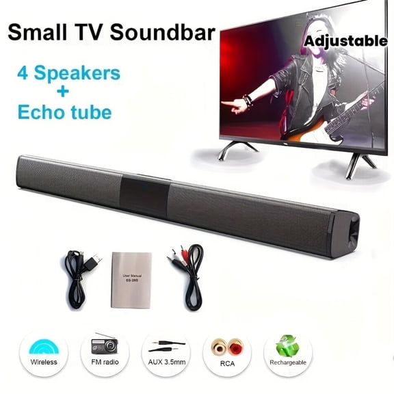 Digital 5.1 Surround Sound Bar for Smart TV, 4 Speaker System with Subwoofer, Wireless Home Theater for PC Gaming Projector, Remote Control