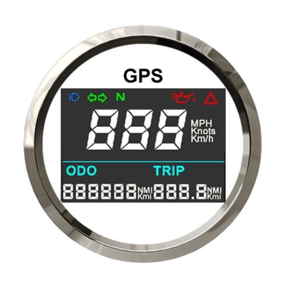 Digital 52mm GPS Speedometer Odometer 316 Stainless Steel Adjustable Speed Gauge 0~999 Mph Knots Km/h For Car Motorcycle Boat ,Wide Application