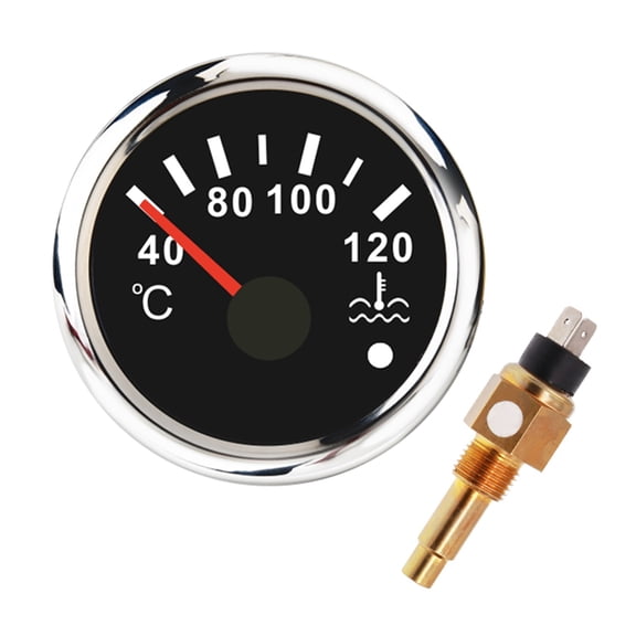 Digital 52mm Water Temp Gauge 40-120 With Water Temperature Sensor Sender M16*1.5 Water Temp Meter Indicator For Car Boat ,Easy to Install