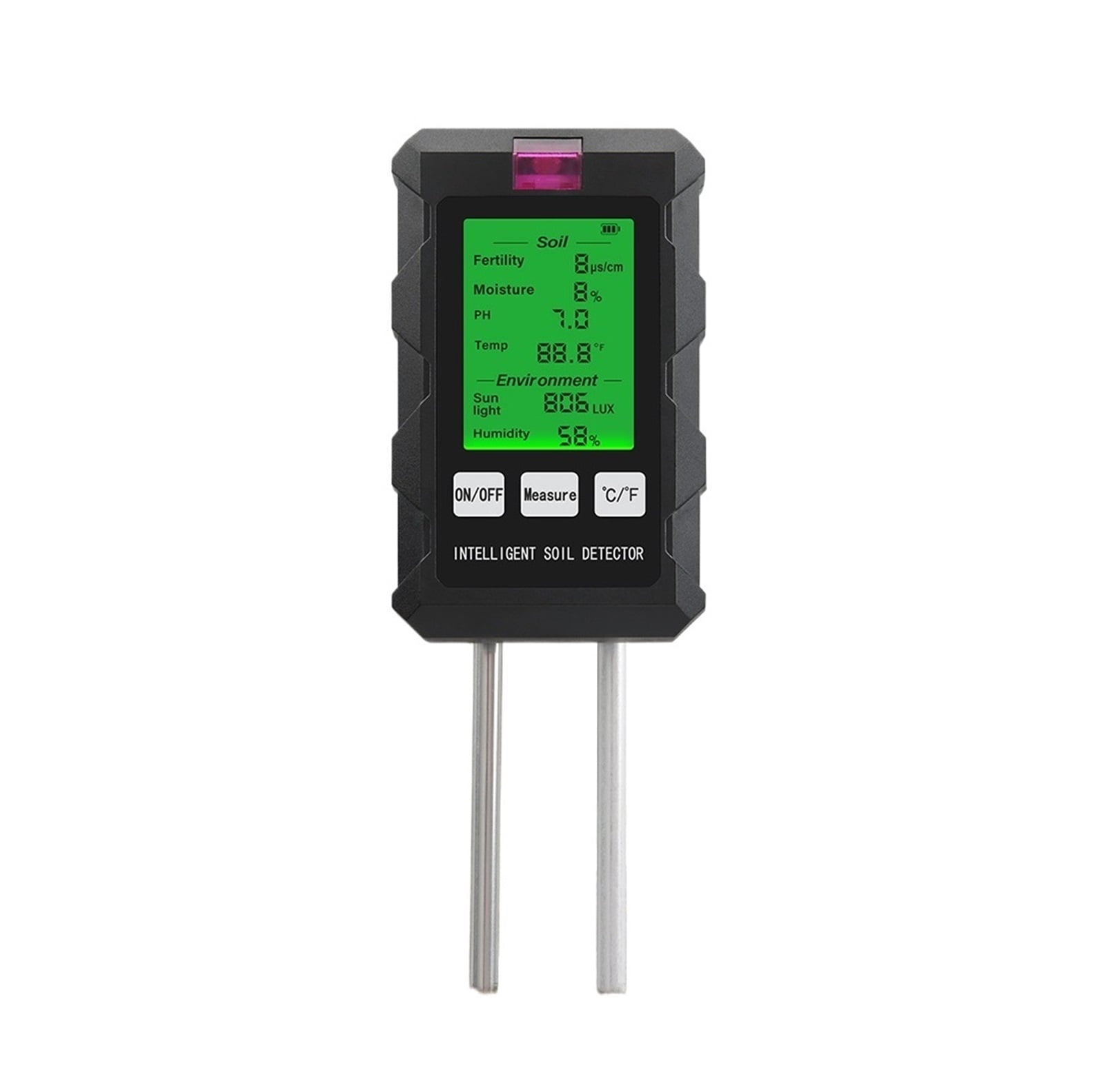 Digital 6 in 1 Soil PH Meter Fertility Soil Moisture Sunlight Ambient Humidity Temp Tester Monitor Detector Garden Soli Analyzer