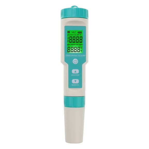 Digital 7 in 1 pH Meter PH/TDS/EC/ORP/Salinity /SG/TEMP Meter Water Quality Monitor Tester Drinking Water Aquariums ,Accurate - WITH BACKLIGHT_X