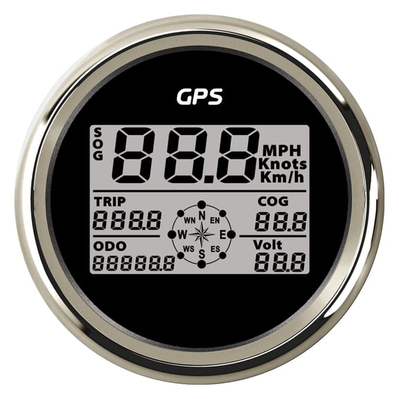 Digital 85mm GPS Speedometer Odometer 0-999knots Km/H MPH With 8 Colors Backlight And Voltage For Auto Vessel Motorcycle ,Easy to Install