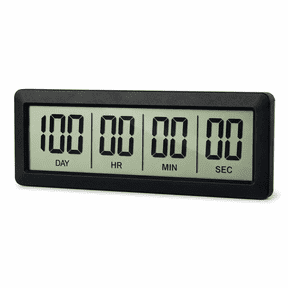 ABCISI 999-Day Digital Countdown Timer with Large LCD, Magnetic Back, 12/24-Hour Clock and 1-Minute Alarm for Retirement, Vacation, Wedding, Exam, Kitchen and Projects, Black