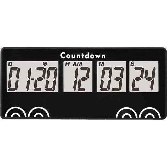 Digital 9999 Days Countdown Days Timer Clock,Retirement Countdown Timer,Magnet Design,Loud Alarm,Tracks Wedding Vacation Working Cooking Baby Birth (Black)