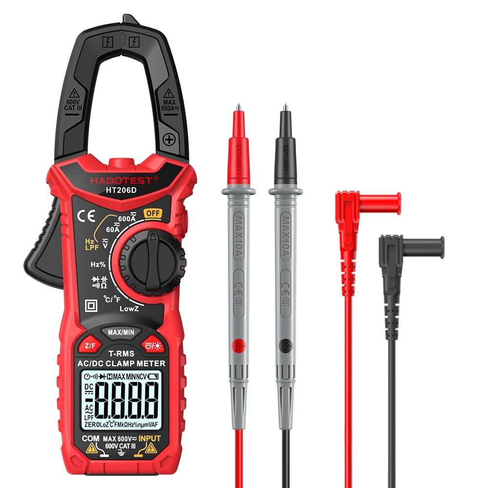 Digital AC/DC Clamp Meter for measuring AC/DC voltage, AC/DC current ...