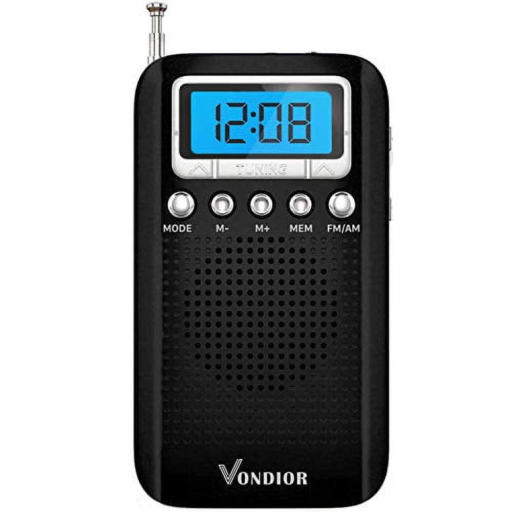 Digital AM FM Portable Pocket Radio with Alarm Clock Best Reception