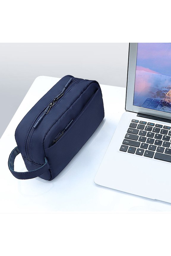 Digital Accessories Storage Bag, Large Capacity Water Resistant Portable Organizer with Shockproof Protection, Multi-Compartment Travel Case for Electronics, Cables, Toiletries and Makeup