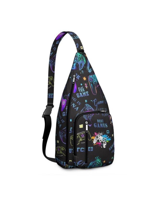 Digital Aesthetic Sling Bag - Convenient Waterproof Chest Pack with Theft-Proof Design for Commuters