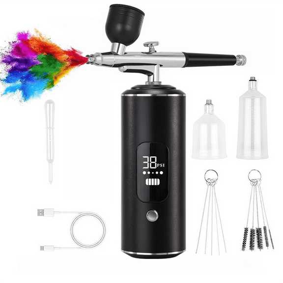 Digital Air Brush with Compressor Portable Crafts Art Painting Airbrush Pen Airbr Blac pwm25