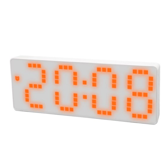 Digital Alarm Clock with 3 Levels Brightness Orange Number Desktop LED Electronic Clock and Temp Display for Bedroom Office Bedside Tabletop (6.3 x 2.4 in / 16 x 6 cm)