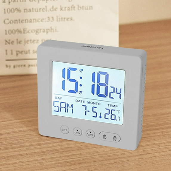 Digital Alarm Clock under $5! CQCYD LED Display with Temperature Calendar Snooze Function Battery Operated Bedside Nightstand Clock for Home Office Bedroom