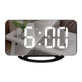 thumbnail image 1 of Digital Alarm Clock,6" Large LED Display Charger Ports | Auto Dimmer Mode | Easy Snooze Function, Modern Mirror Desk Wall Clock for Bedroom Home Office for All People (White), 1 of 5