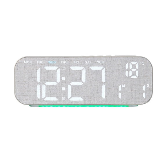 Digital Alarm Clock,Alarm Clocks For Bedrooms,Electronic Clock Multi Functional Digital Alarm Clock Date Temperature Display Led Clock For Bedside Nightstand,Elderly,Office.Gray