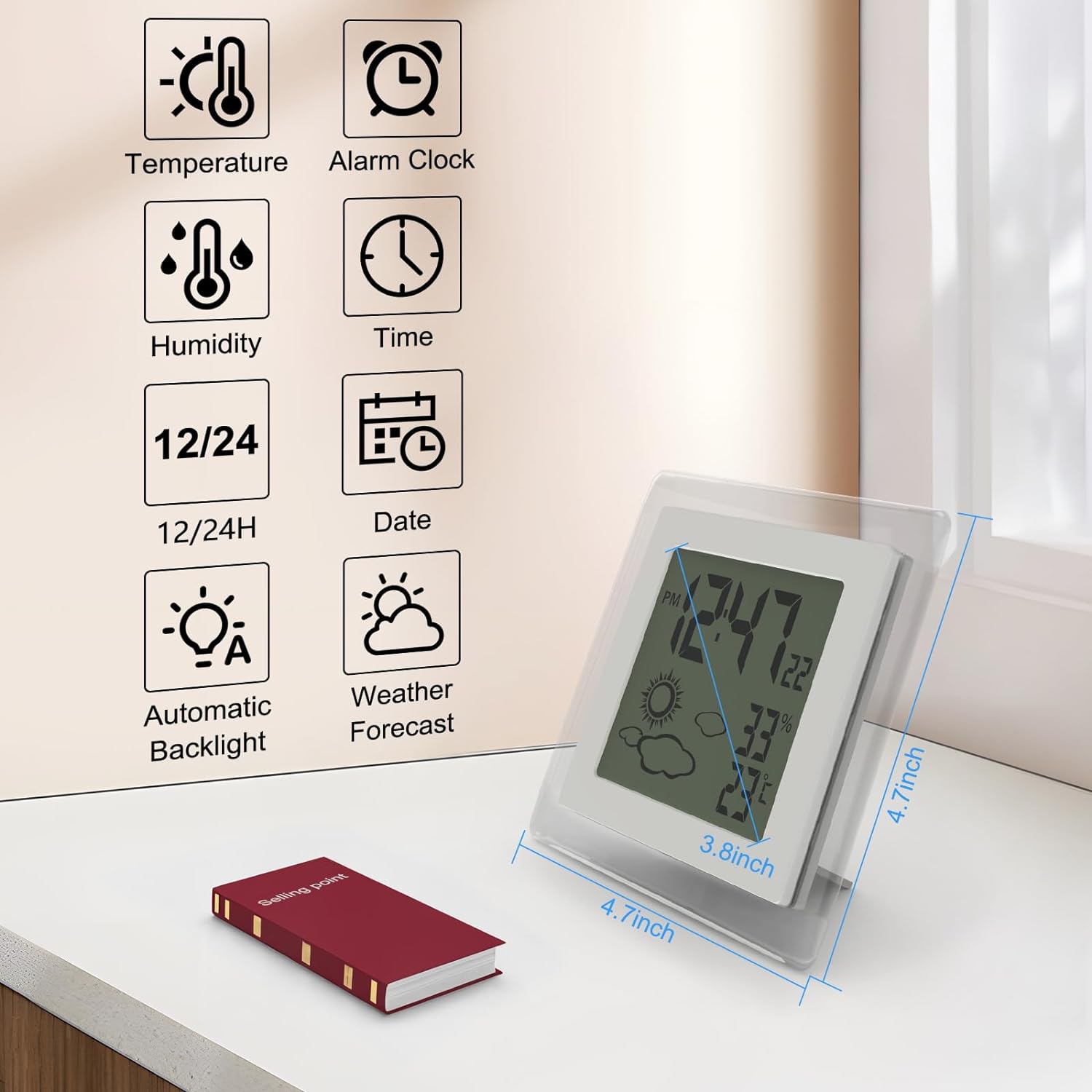 Digital Alarm Clock Battery Operated Small Alarm Clock Foldable Travel