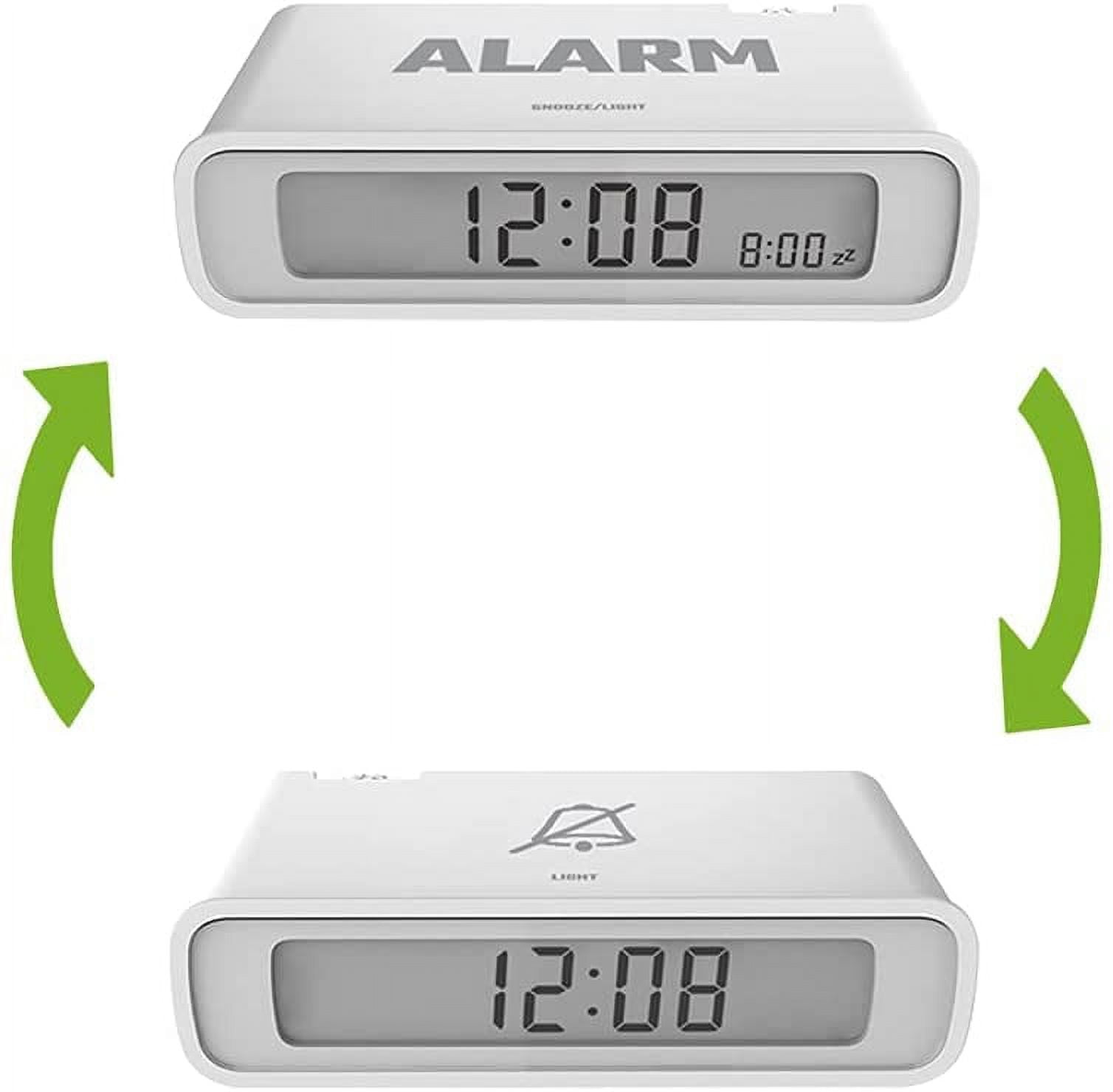 Digital Alarm Clock for Bedroom - Flip On/Off Reversible LCD Screen ...