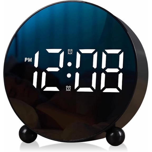 Digital Alarm Clock for Heavy Sleepers Adults, Alarm Clock for Bedroom, Alarm Loud LED Big Display Plug in Simple Basic Digital Clock with USB Charging Port, Black