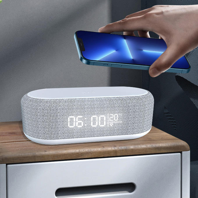 Digital Alarm Clock, Bedside Radio Alarm Clock, Wireless Charger, Dimmable LED Display, Alarm