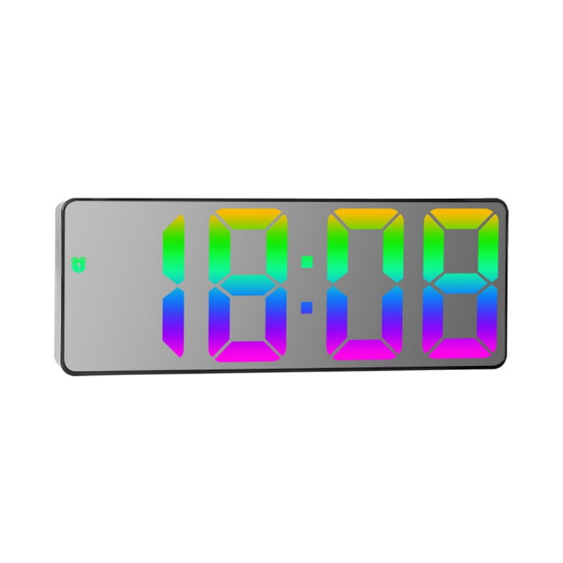 Digital Alarm Clock Colorful LED Screen Display Modern Desktop Clock