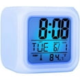 thumbnail image 1 of Digital Alarm Clock Glowing Cube LCD Clock with Large Display Time / Date / Temperature Colorful LED Night Light Idea Gift for Boys Girls, 1 of 6