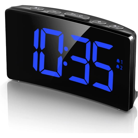 Digital Alarm Clock for Kids, Large Digits, Easy to Set Dual Alarm Clock with 6 Dimmer, 3 Ringtones & 3 Volume, 12/24H, 9Min Snooze, Bedside Alarm Clock Desk Alarm Clock for Heavy Sleepers
