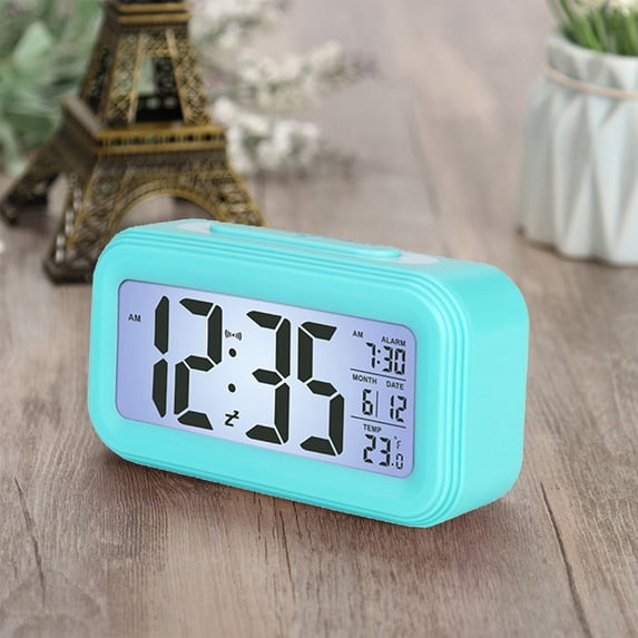Digital Alarm Clock, LCD Temperature Monitor Clock with Background ...